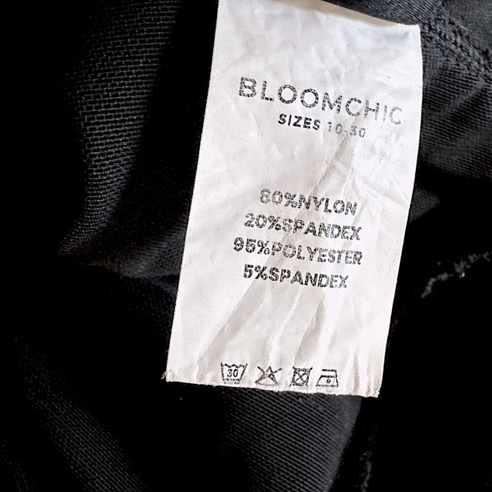 BloomChic Black Crisscross One Piece Swimsuit Ruched Tummy Control Womens 10 - Picture 13 of 14